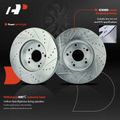 6 Pcs Front Drilled Rotors & Ceramic Brake Pads for 2022 Honda HR-V