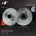 6 Pcs Front Drilled Rotors & Ceramic Brake Pads for Ford Jaguar S-Type