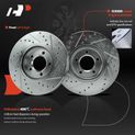 6 Pcs Front Drilled Rotors & Ceramic Brake Pads for Ford Jaguar S-Type