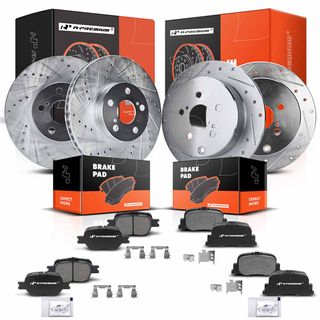 Front & Rear Drilled Rotors & Ceramic Brake Pads for Scion tC 2005-2010 L4 2.4L