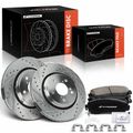 6 Pcs Front Drilled Brake Rotors & Ceramic Brake Pads for 2021 Honda Passport