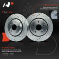 6 Pcs Front Drilled Rotors & Ceramic Brake Pads for 2022 Honda Odyssey