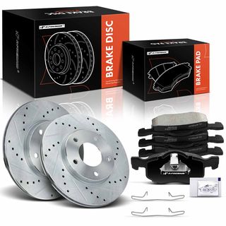 6 Pcs Front Drilled Brake Rotors & Ceramic Pads for Ford Escape Mazda Mercury