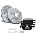 6 Pcs Front Drilled Brake Rotors & Ceramic Pads for 2007 Mercury Mariner