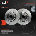 6 Pcs Front Drilled Rotors & Ceramic Brake Pads for 2018 Honda Civic