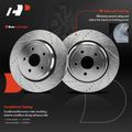 6 Pcs Rear Drilled Brake Rotors & Brake Pads for 2018 Dodge Durango