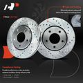 6 Pcs Front Drilled Brake Rotors & Ceramic Pads for 2002 Chrysler Voyager