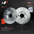 6 Pcs Front Drilled Brake Rotors & Ceramic Pads for 2002 Chrysler Voyager