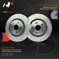 6 Pcs Front Drilled Rotors & Ceramic Brake Pads for 2009 Jeep Grand Cherokee