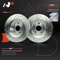 6 Pcs Front Drilled Rotors & Ceramic Brake Pads for 2009 Jeep Grand Cherokee