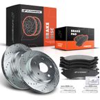 Front Drilled Rotors & Ceramic Brake Pads for Dodge Durango 04-06 Ram 1500 02-05
