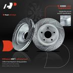 Front Drilled Rotors & Ceramic Brake Pads for Dodge Durango 04-06 Ram 1500 02-05
