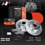 Front Drilled Rotors & Ceramic Brake Pads for Dodge Durango 04-06 Ram 1500 02-05