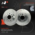 6 Pcs Rear Drilled Rotors & Ceramic Brake Pads for 2016 Jeep Cherokee