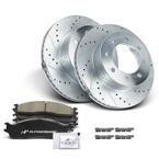 Front Drilled Rotors & Ceramic Brake Pads for Dodge Ram 1500 2500 3500