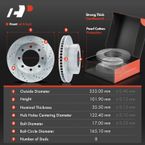 Front Drilled Rotors & Ceramic Brake Pads for Dodge Ram 1500 2500 3500
