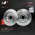 6 Pcs Front Drilled Rotors & Ceramic Brake Pads for 2017 Chrysler 200