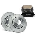 6 Pcs Rear Drilled Rotors & Ceramic Brake Pads for Volkswagen Transporter 10-19