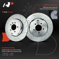 6 Pcs Rear Drilled Rotors & Ceramic Brake Pads for 2010 Land Rover Range Rover Sport