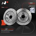 6 Pcs Rear Drilled Rotors & Ceramic Brake Pads for 2018 Land Rover Range Rover