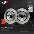 6 Pcs Rear Drilled Rotors & Ceramic Brake Pads for 2016 Land Rover Range Rover