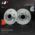 6 Pcs Rear Drilled Rotors & Ceramic Brake Pads for 2014 Kia Optima