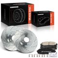 6 Pcs Front Drilled Rotors & Ceramic Brake Pads for 2020 Kia Sedona