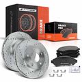 Front Drilled Rotors & Ceramic Brake Pads for 2005 Pontiac Montana