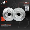 Front Drilled Rotors & Ceramic Brake Pads for 2005 Pontiac Montana