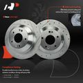 6 Pcs Rear Drilled Rotors & Ceramic Brake Pads for 2018 Kia Sedona