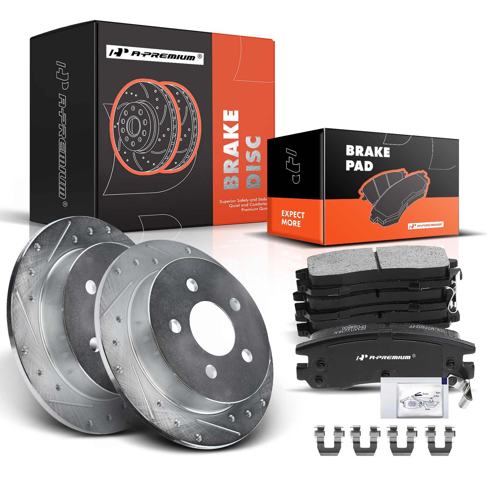 R1 Concepts Front Rear Brakes and Rotors Kit |Front Rear Brake Pads| Brake Rotors and Pads| Ceramic Brake Pads and Rotors |Hardware Kit|fit 並行輸入品 - 2