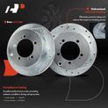 Rear Drilled Rotors & Ceramic Brake Pads for 2005 Dodge Stratus