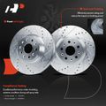 6 Pcs Front Drilled Rotors & Ceramic Brake Pads for 2019 Cadillac CTS