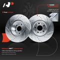 6 Pcs Front Drilled Rotors & Ceramic Brake Pads for 2019 Cadillac CTS