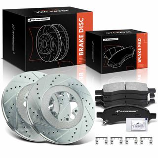 6 Pcs Front Drilled Brake Rotors & Ceramic Pads for Chevy Colorado GMC Canyon