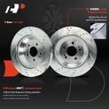 6 Pcs Rear Drilled Brake Rotors Ceramic Brake Pads for 2018 Mercedes-Benz C43 AMG