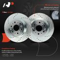 6 Pcs Rear Drilled Rotors & Ceramic Brake Pads for 2018 Buick Enclave