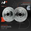 6 Pcs Front Drilled Rotors & Ceramic Brake Pads for 2011 Lincoln MKS