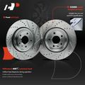 6 Pcs Front Drilled Rotors & Ceramic Brake Pads for 2011 Lincoln MKS