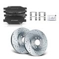 6 Pcs Front Drilled Rotors & Ceramic Brake Pads for 2018 Buick Envision