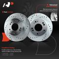 6 Pcs Front Drilled Brake Rotors & Ceramic Brake Pads for 1991 Mitsubishi Eclipse