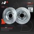 6 Pcs Front Drilled Brake Rotors & Ceramic Brake Pads for 1991 Mitsubishi Eclipse