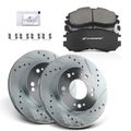 6 Pcs Front Drilled Brake Rotors & Ceramic Brake Pads for 1991 Mitsubishi Eclipse