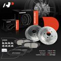 6 Pcs Rear Drilled Brake Rotors & Ceramic Brake Pads for Toyota Prius V 12-17