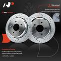 6 Pcs Rear Drilled Brake Rotors & Ceramic Pads for 2005 Ford Crown Victoria