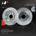 12 Pcs Front & Rear Drilled Rotors & Ceramic Brake Pads for 2013 Volkswagen Jetta