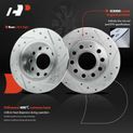 12 Pcs Front & Rear Drilled Rotors & Ceramic Brake Pads for 2013 Volkswagen Jetta