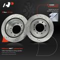 6 Pcs Rear Drilled Rotors & Ceramic Brake Pads for 2012 Nissan NV1500