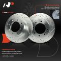 6 Pcs Front Drilled Rotors & Ceramic Brake Pads for 2017 Nissan NV3500