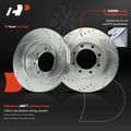 6 Pcs Front Drilled Rotors & Ceramic Brake Pads for 2017 Nissan NV3500